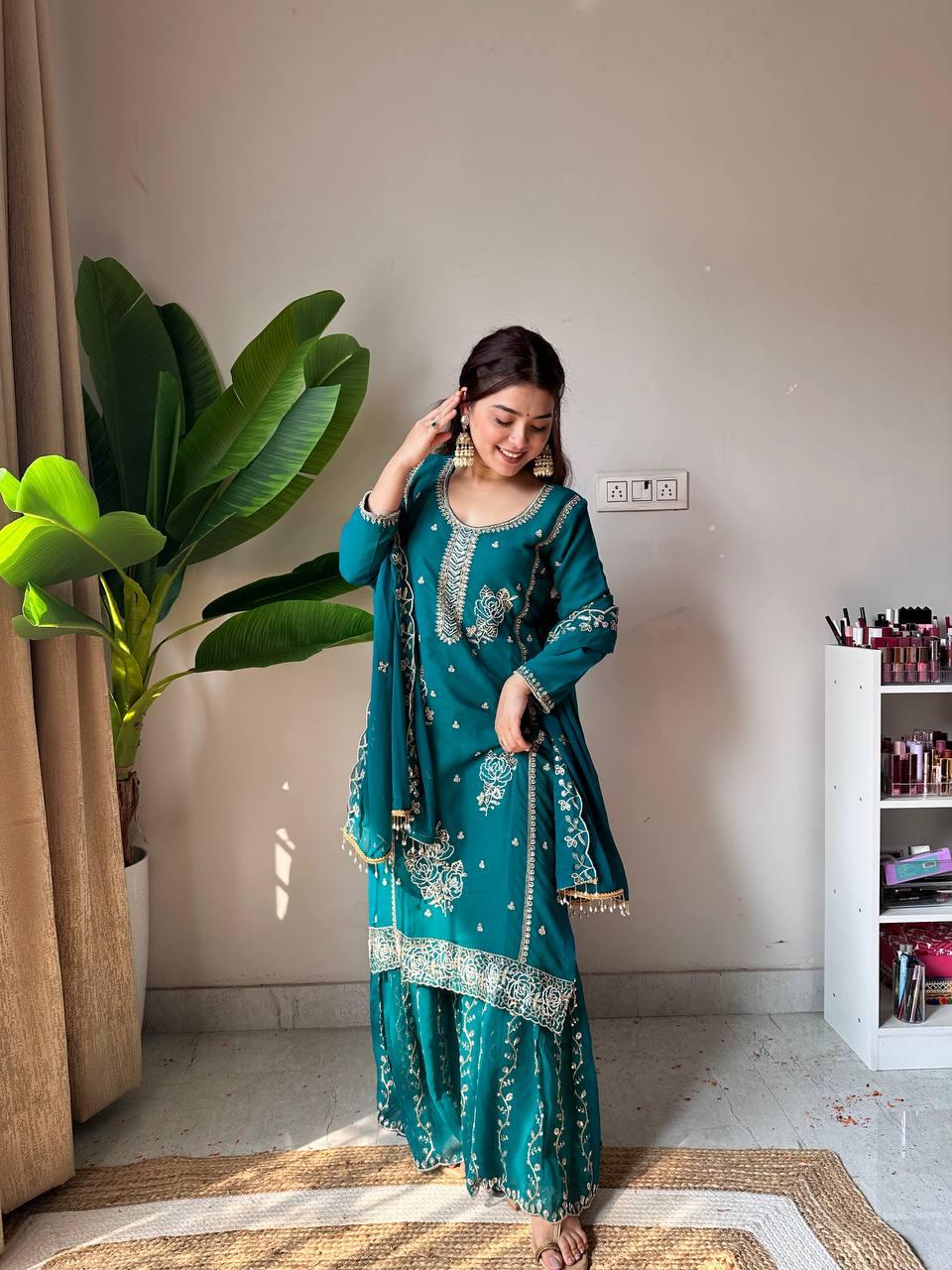 Premium Embroidered Festive Suit Set for Women
