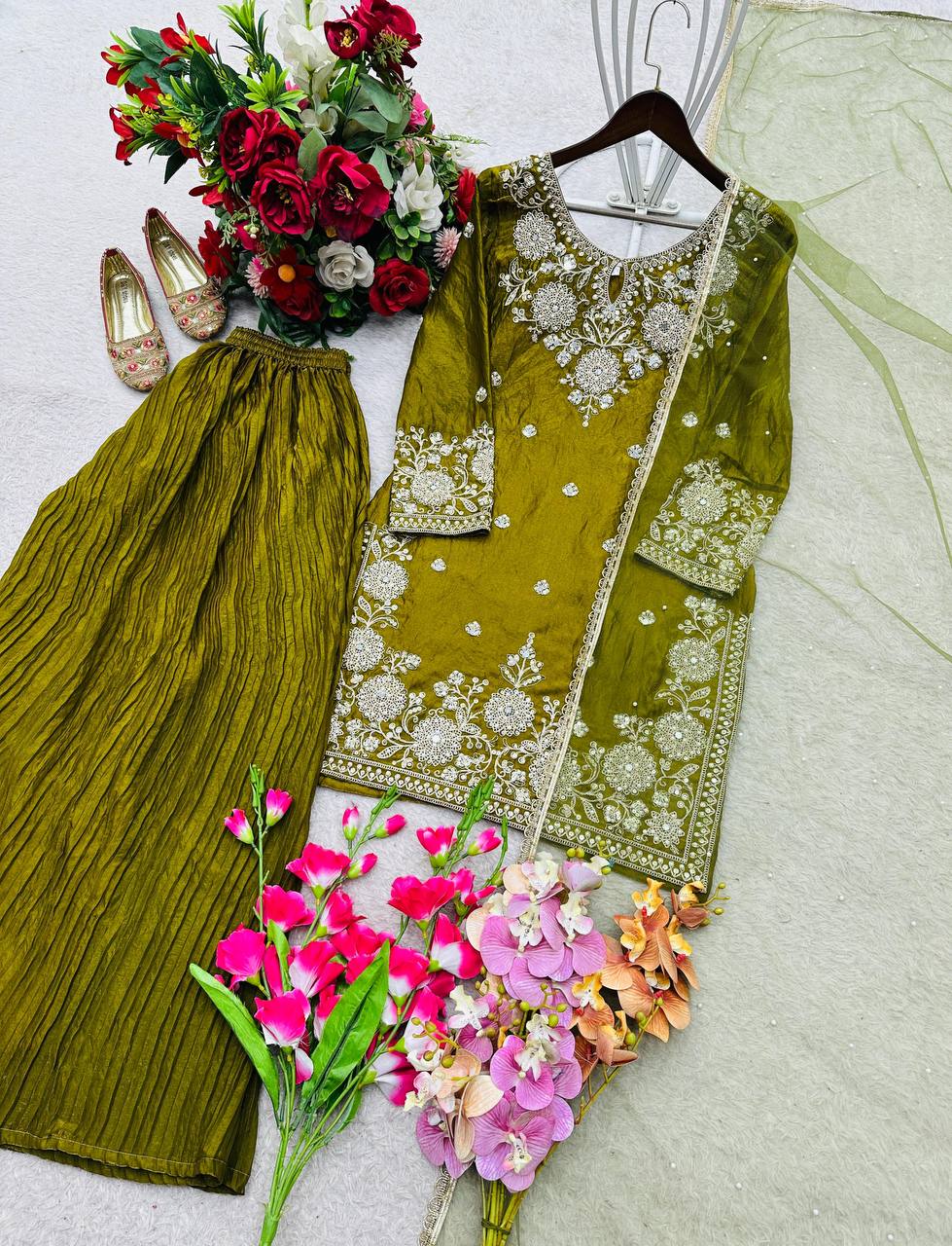 Elegant Embroidered Party Wear Suit for Women