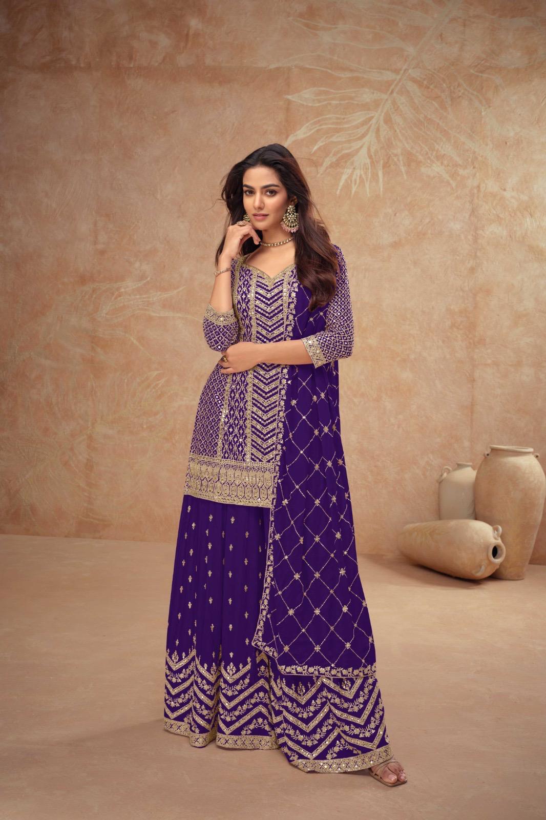 Designer Party Wear Kurta Palazzo Set For Women