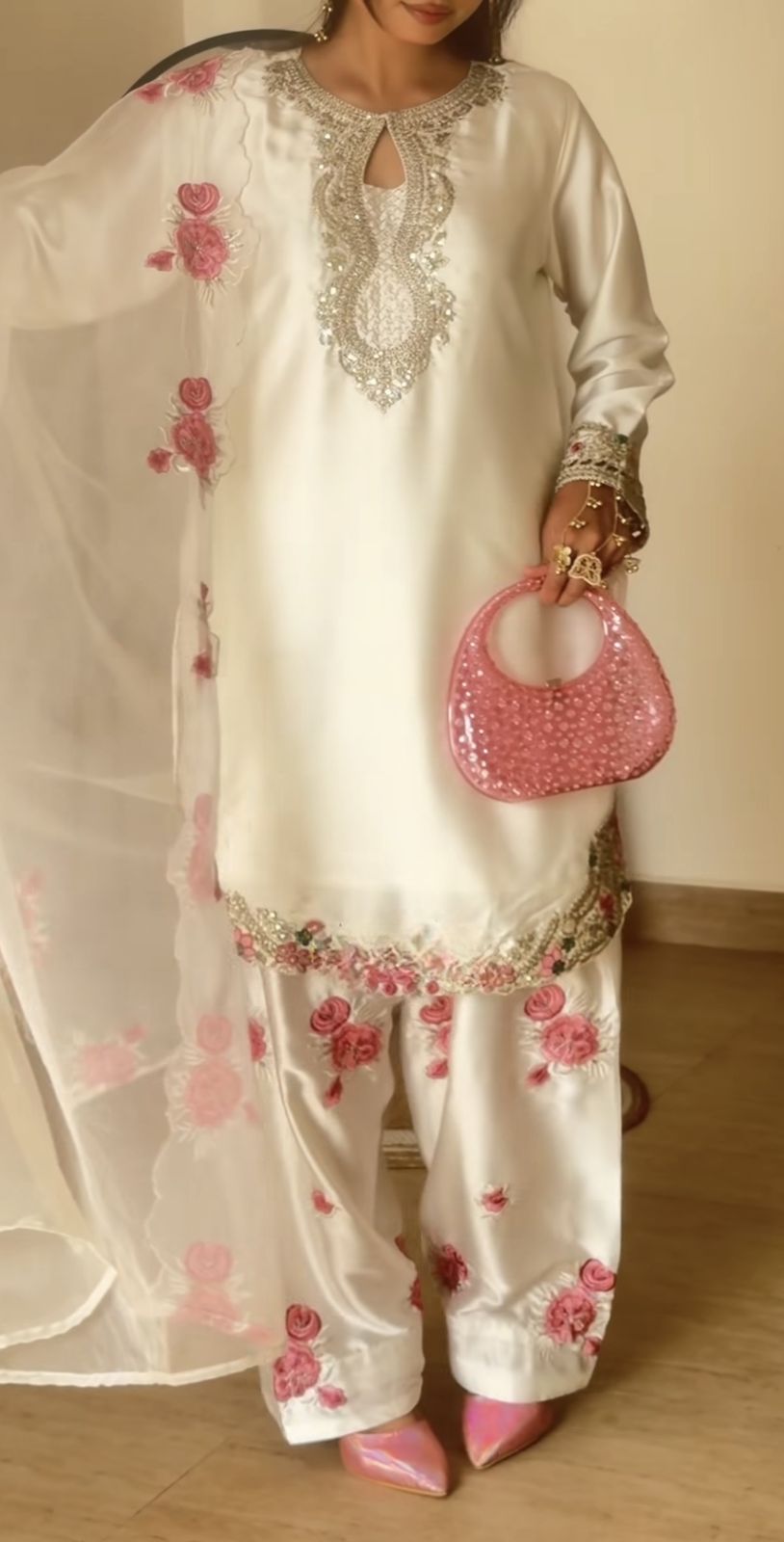 Floral White Suit set