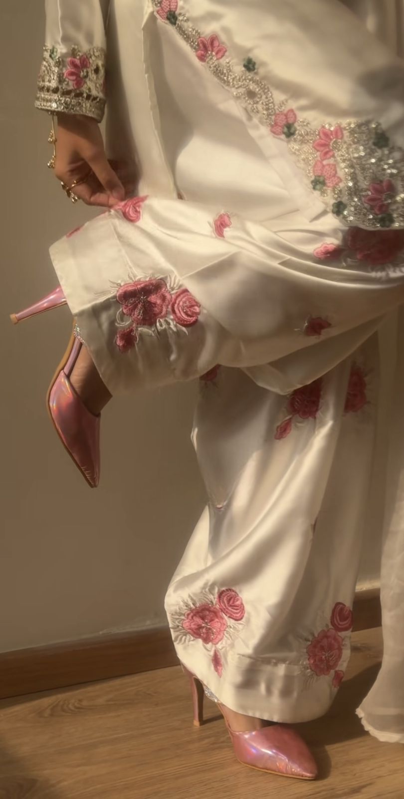 Floral White Suit set